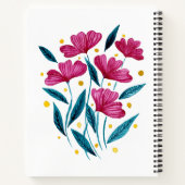 Cute floral bouquet - magenta en blauwgroen notitieboek (Achterkant)