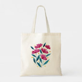 Cute floral bouquet - magenta en blauwgroen tote bag (Achterkant)