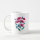 Cute floral bouquet - magenta en turquoise koffiemok (Links)
