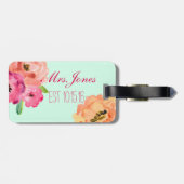 Cute Floral Bride Travel Bagagelabel Gift (Achterkant horizontaal)