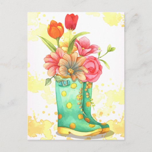 Cute Floral Briefkaart (Voorkant)