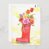 Cute Floral Briefkaart (Voorkant / Achterkant)