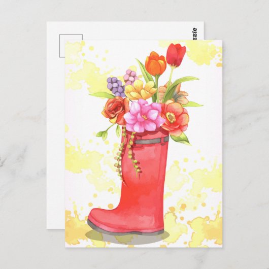 Cute Floral Briefkaart (Voorkant / Achterkant)