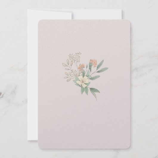 Cute Floral Bunny Birthday Uitnodiging (Achterkant)