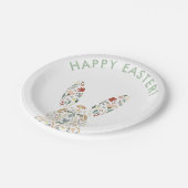 Cute Floral Bunny Easter Brunch Papieren Bordje (Gekanteld)