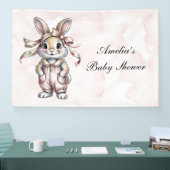 Cute Floral Bunny Girl Baby Shower Spandoek (Beurs)