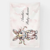 Cute Floral Bunny Girl Baby Shower Spandoek (Verticaal)