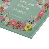 Cute Floral bunny Peace Nead Paaszegeningen Snijplank (Hoek)