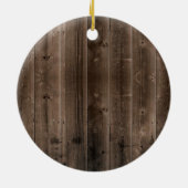 Cute Floral Bunny White Rabbit Barn Wood Keramisch Ornament (Achterkant)