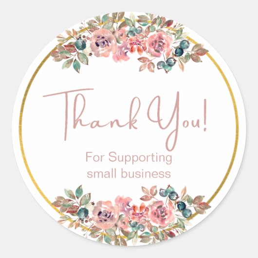 Cute Floral Business Ronde Sticker (Voorkant)