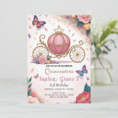 Cute Floral Butterfly Party Kaart (Staand voorkant)