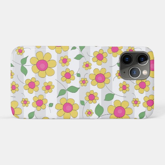 Cute floral cartoon design yellow daisy doodles Case-Mate iPhone case (Achterkant (horizontaal))