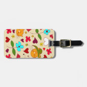 Cute Floral Cat Flower Pet 2 Bagagelabel (Voorkant horizontaal)