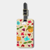 Cute Floral Cat Flower Pet 2 Bagagelabel (Voorkant verticaal)