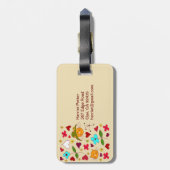 Cute Floral Cat Flower Pet 2 Bagagelabel (Achterkant verticaal)