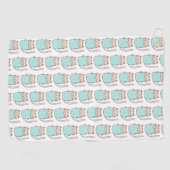 Cute Floral Cat Pattern Golfhanddoek (Horizontaal)