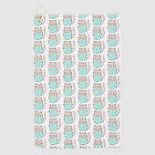 Cute Floral Cat Pattern Golfhanddoek (Voorkant)