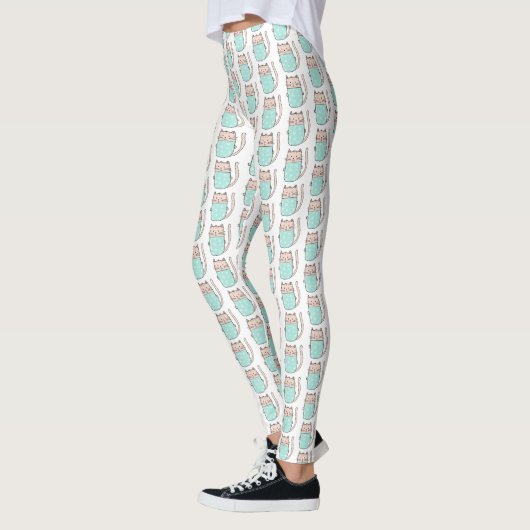 Cute Floral Cat Pattern Leggings (Links)