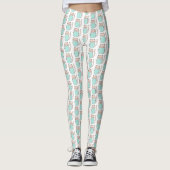 Cute Floral Cat Pattern Leggings (Voorkant)