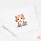 Cute Floral Cat Sticker – Pastel Aesthetic Kitten (Envelop)