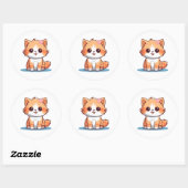 Cute Floral Cat Sticker – Pastel Aesthetic Kitten (Vel)