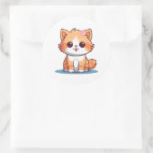 Cute Floral Cat Sticker – Pastel Aesthetic Kitten (Tas)