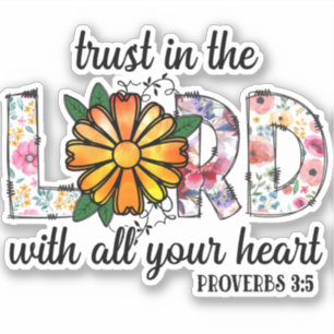 Cute Floral Christelijk Trust in Lord Sticker