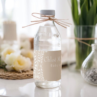 Cute floral Cielto Lindo baby shower Waterfles Etiket