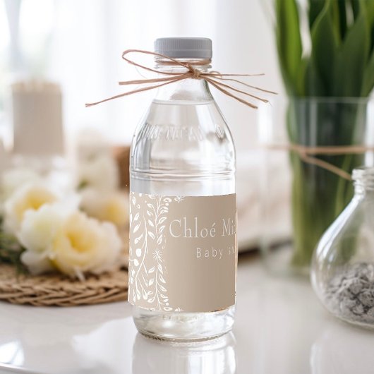 Cute floral Cielto Lindo baby shower Waterfles Etiket