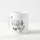 Cute Floral Coffee Daily Ration of Beans Koffiemok (Voorkant links)