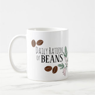 Cute Floral Coffee Daily Ration of Beans Koffiemok