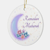 Cute Floral Crescent Islamic Ramadan Mubarak Keramisch Ornament (Links)