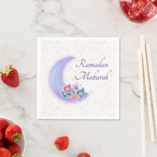 Cute Floral Crescent Islamic Ramadan Mubarak Servet