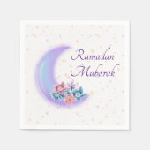 Cute Floral Crescent Islamic Ramadan Mubarak Servet (Voorkant)