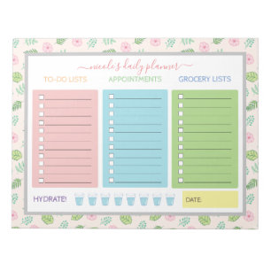 Cute Floral Daily Planner Notitieblok