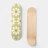 Cute Floral Daisy Pattern Green Persoonlijk Skateboard (Voorkant)
