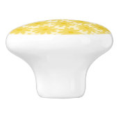 Cute Floral Daisy Pattern in Yellow Keramische Knop (Zijkant)