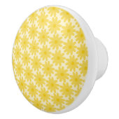Cute Floral Daisy Pattern in Yellow Keramische Knop (Rechts)