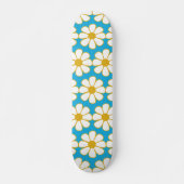 Cute Floral Daisy Pattern Mustard and Blue Persoonlijk Skateboard (Voorkant)
