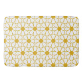 Cute Floral Daisy Pattern Mustard Gold en White Badmat (Voorkant)