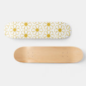 Cute Floral Daisy Pattern Mustard Gold en White Persoonlijk Skateboard (Horizontaal)