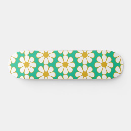 Cute Floral Daisy Pattern Persoonlijk Skateboard (Horizontaal)