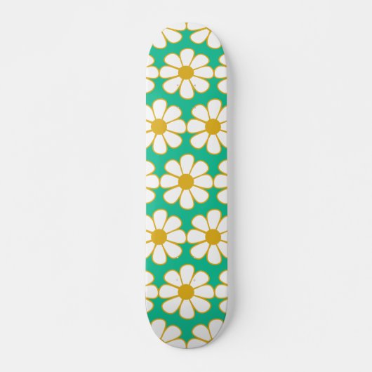 Cute Floral Daisy Pattern Persoonlijk Skateboard (Voorkant)