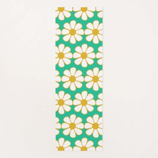 Cute Floral Daisy Pattern Yogamat (Voorkant)
