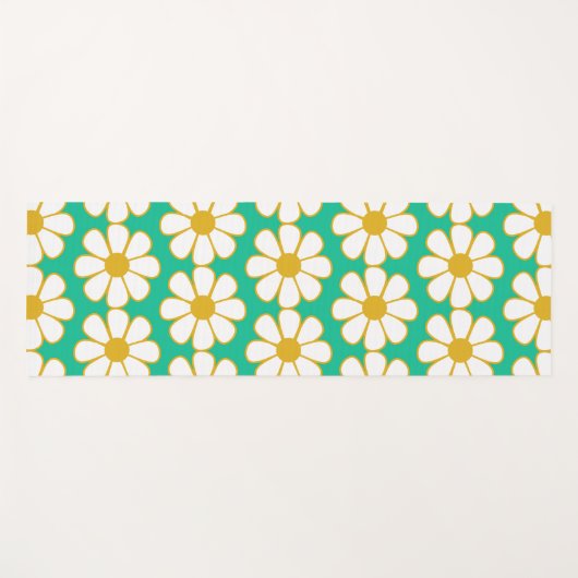 Cute Floral Daisy Pattern Yogamat (Voorkant (horizontaal))