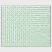 Cute Floral Damask Stylie Pattern Green and White Cadeaupapier (Vlak)