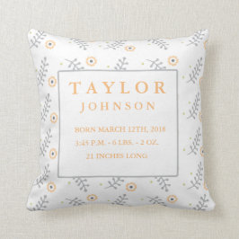 Cute Floral Design Baby Stats Pillow Kussen