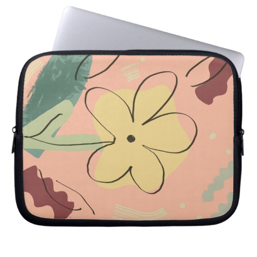 Cute Floral Design Laptop Case (Voorkant)