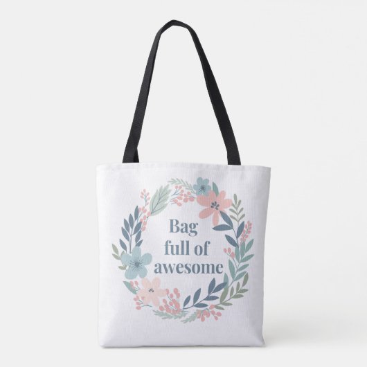 Cute Floral Design, Positive Quote Gift for Women Tote Bag (Achterkant)