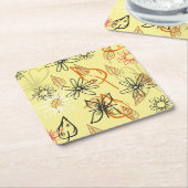 Cute Floral Design Sketch Kartonnen Onderzetters (Schuin)